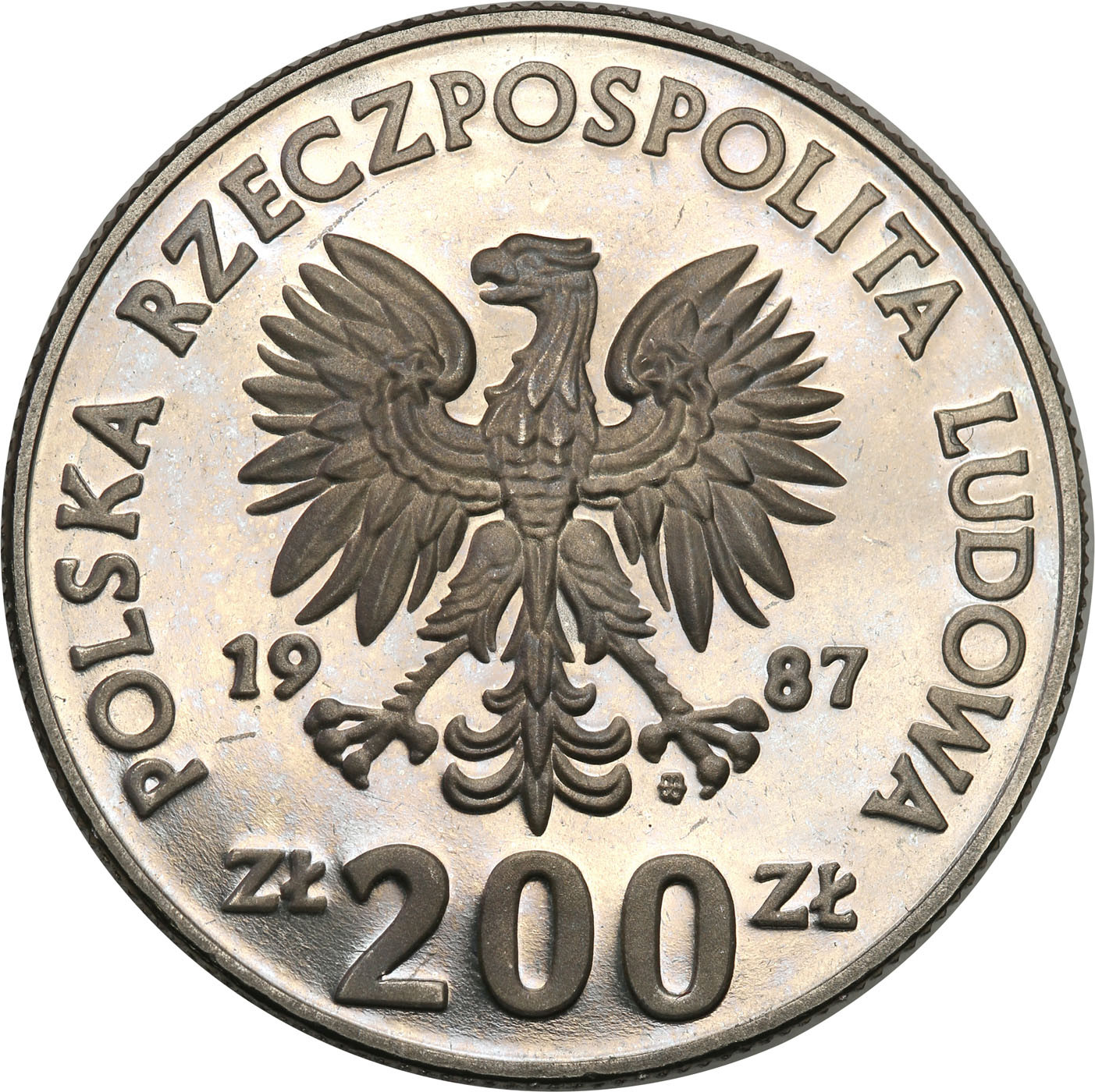 PRL. PRÓBA Nikiel 200 złotych 1987 – Mistrzostwa Europy w piłce nożnej 1988